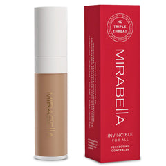 Mirabella Invincible Concealer Tan T170 application demo showing precise blending
