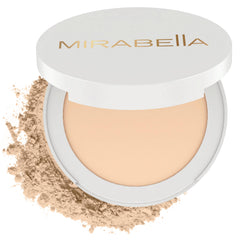 Mirabella Pure Press Powder Ivory I3 compact open for flawless, buildable coverage.