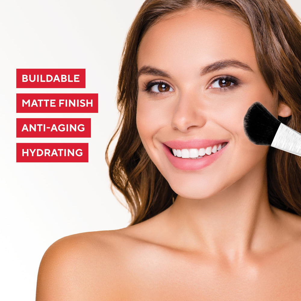 Mirabella HD Matte Finishing Powder provides long-lasting oil control.