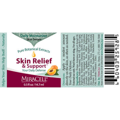 Miracell Skin Relief & Support Oil bottle highlights avocado oil to restore skin suppleness.