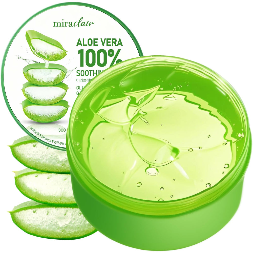 MIRACLAIR Aloe Vera Gel for the face delivers instant soothing hydration after sun exposure.