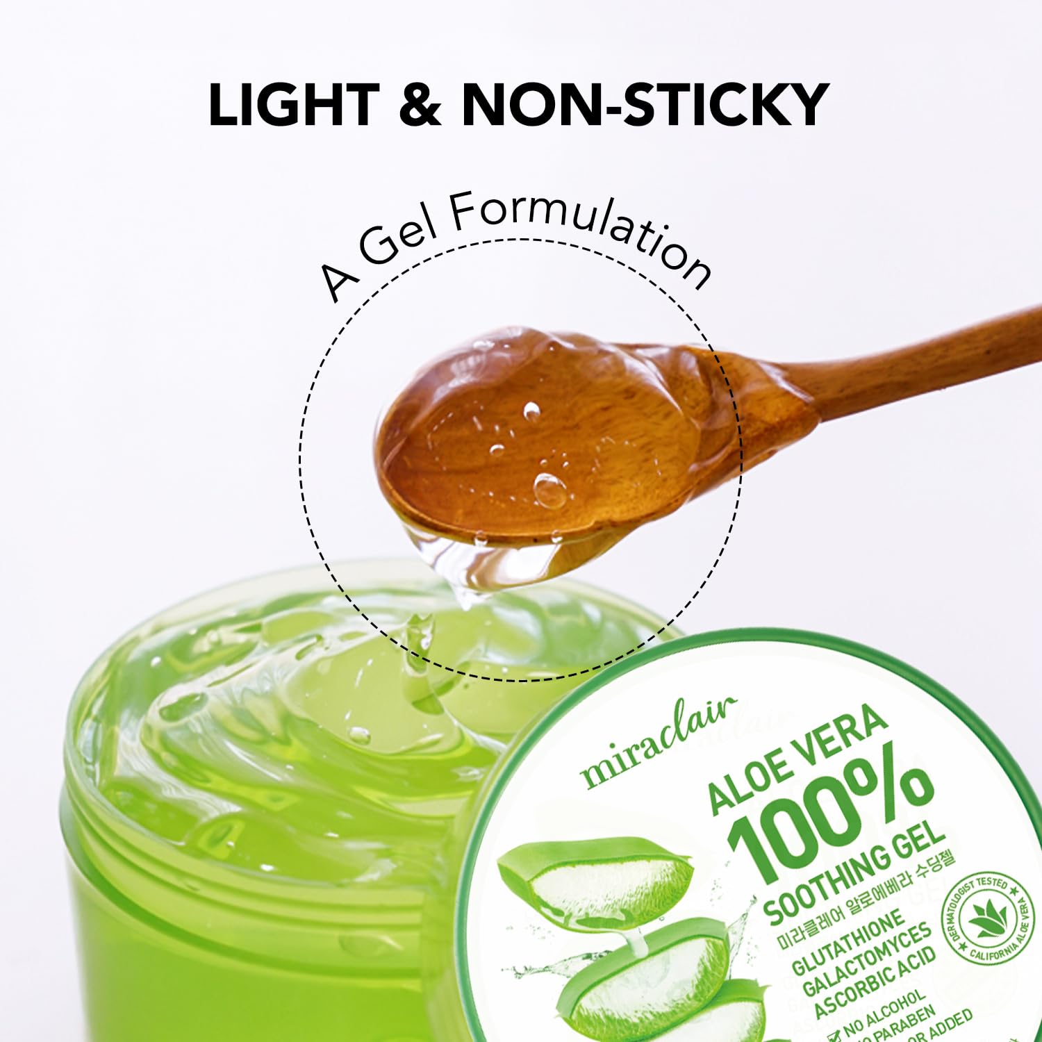 MIRACLAIR Aloe Vera Gel – fragrance-free formula for sensitive skin