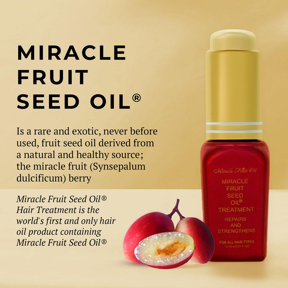 Miracle Fruit Oil for dry hair treatment on strands
