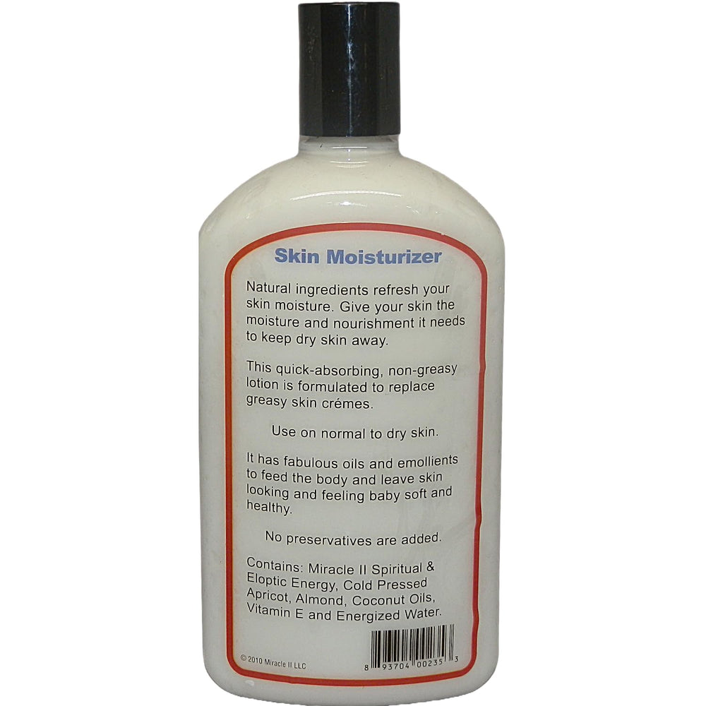 Miracle II skin moisturizer texture showing natural oil blend for soft skin.