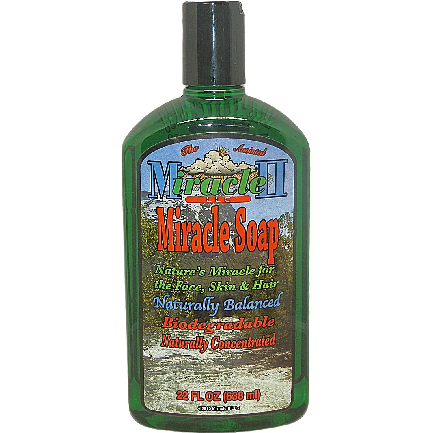 Miracle II Regular Soap bottle; multipurpose cleanser for skin and surfaces.