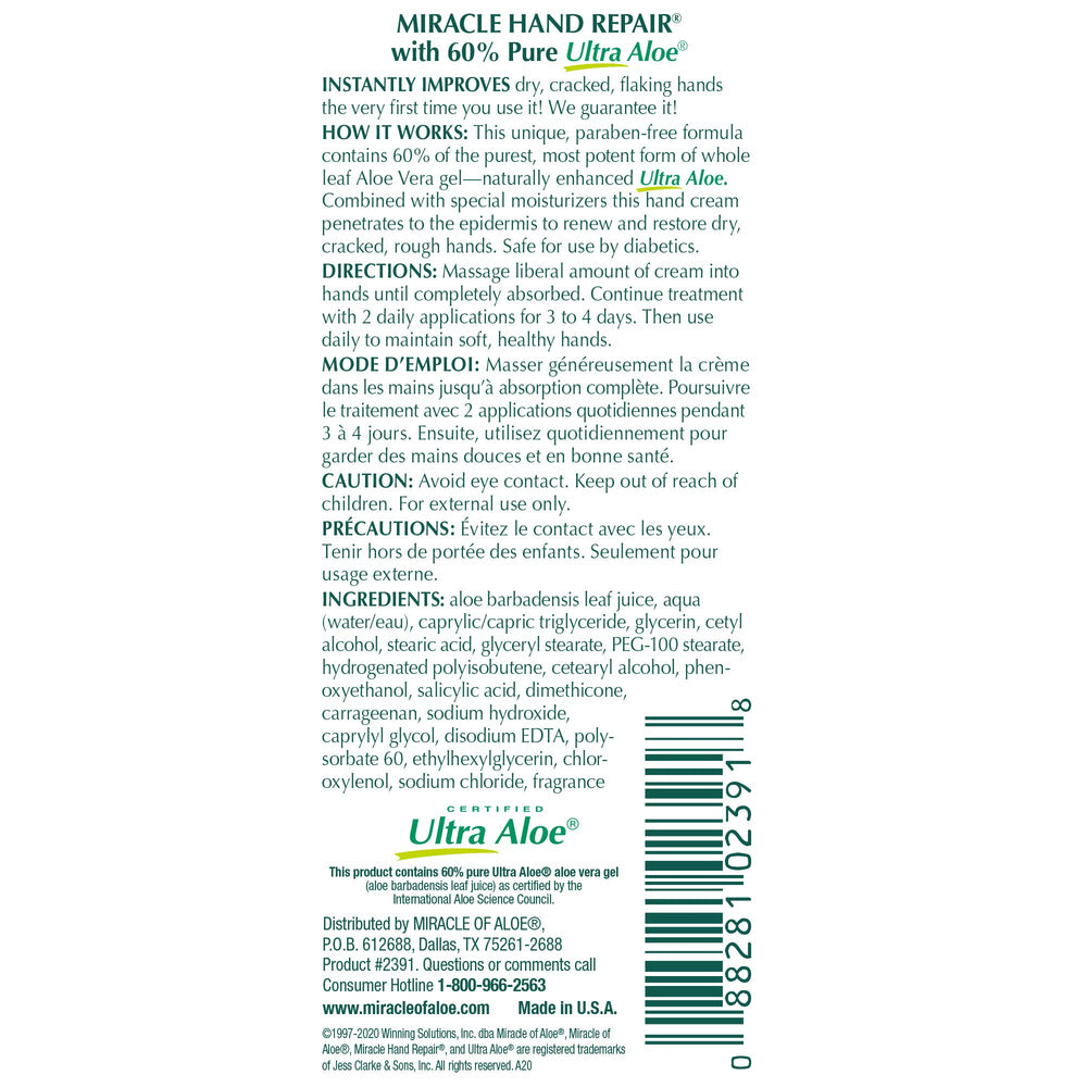 Miracle of Aloe body lotion leaving skin hydrated and refreshed.