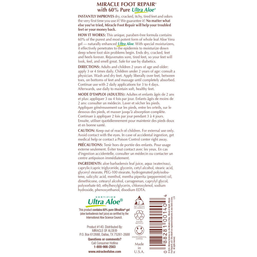 Diabetic-safe Miracle of Aloe foot care packaging illustrating everyday use.