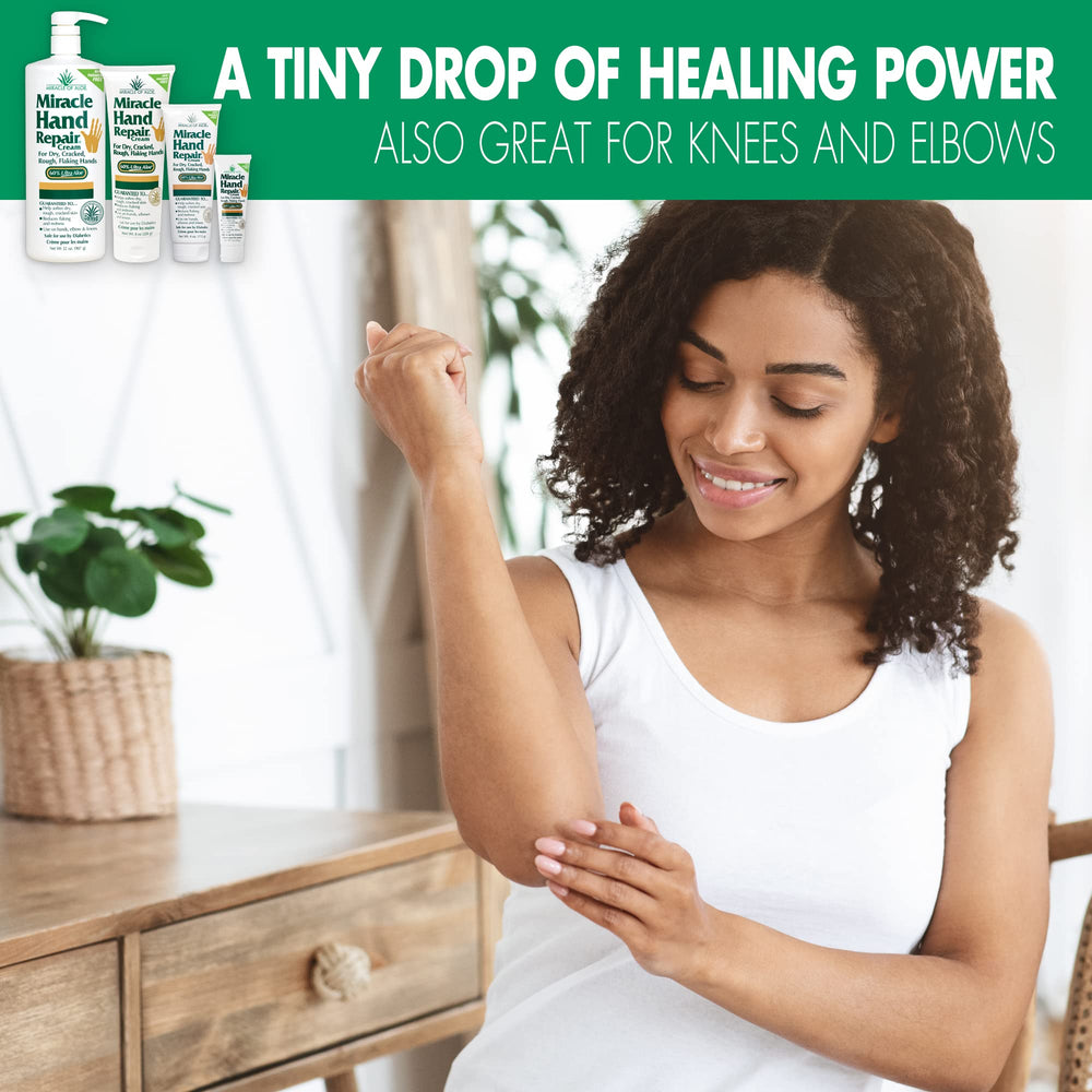 Miracle of Aloe hands elbows knees care shows versatile dry-skin treatment