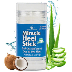 Miracle of Aloe heel stick in action for mess-free hydration on the heel