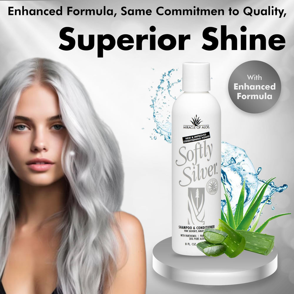Miracle of Aloe Softly Silver-toned hair reflects healthy shine and even color.