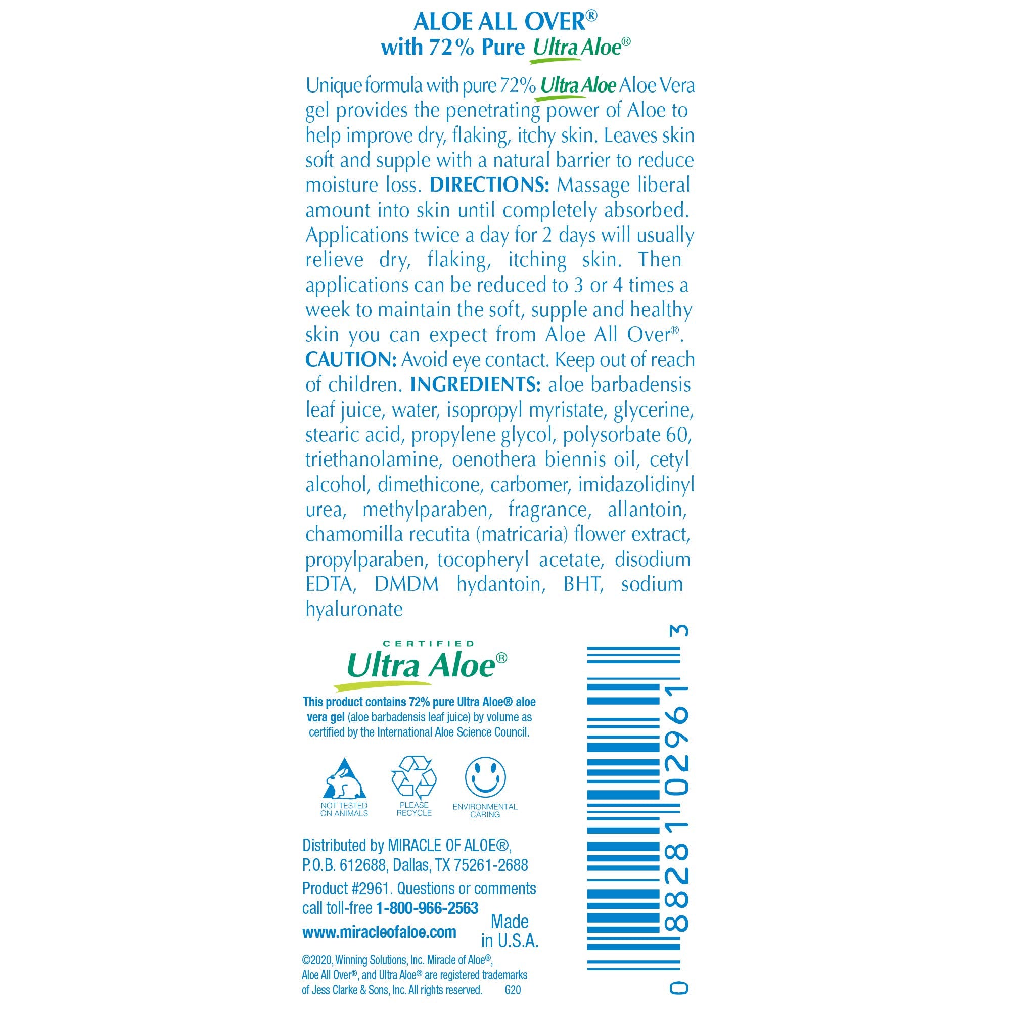 Miracle of Aloe travel-size tubes ideal for on-the-go skincare.