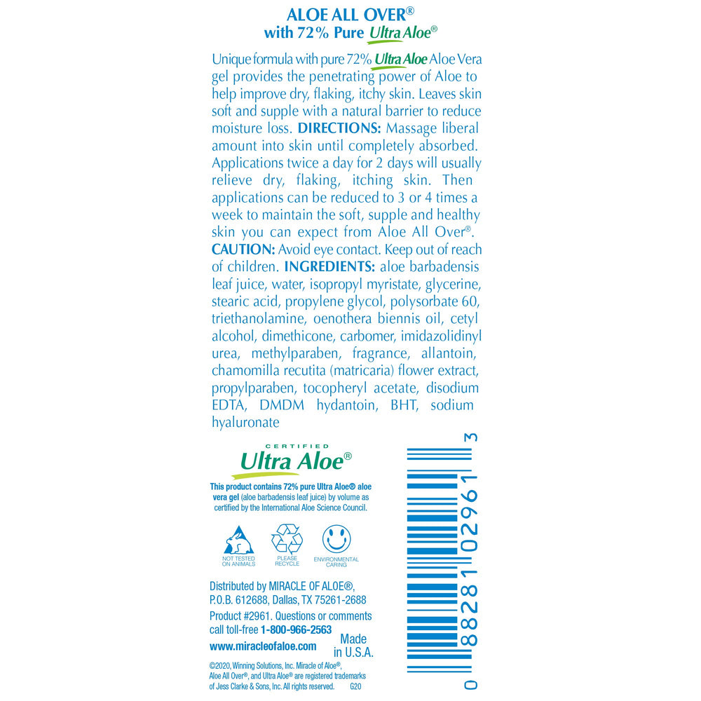 Miracle of Aloe travel-size tubes ideal for on-the-go skincare.