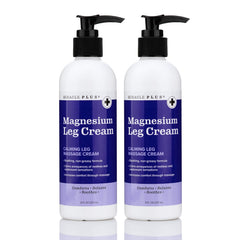 Miracle Plus magnesium cream bottle for targeted leg relief after activity