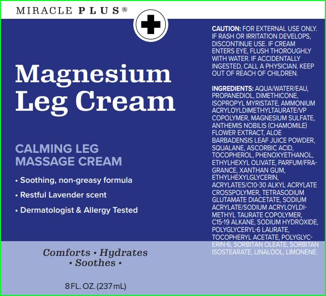 Miracle Plus Magnesium Cream nightly routine support for calmer legs.