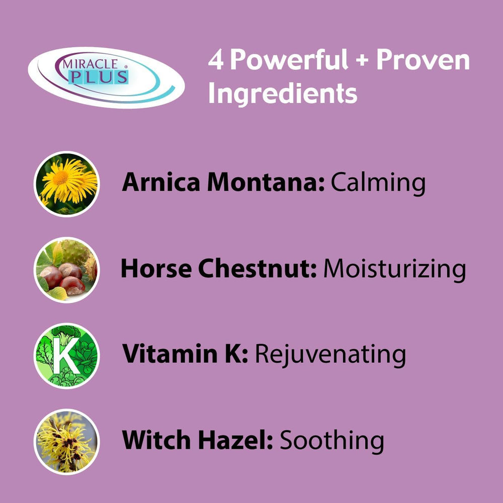 Miracle Plus Vitamin K Arnica Cream ingredients panel close-up