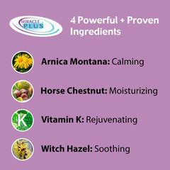 Miracle Plus Vitamin K Arnica Cream ingredients panel close-up