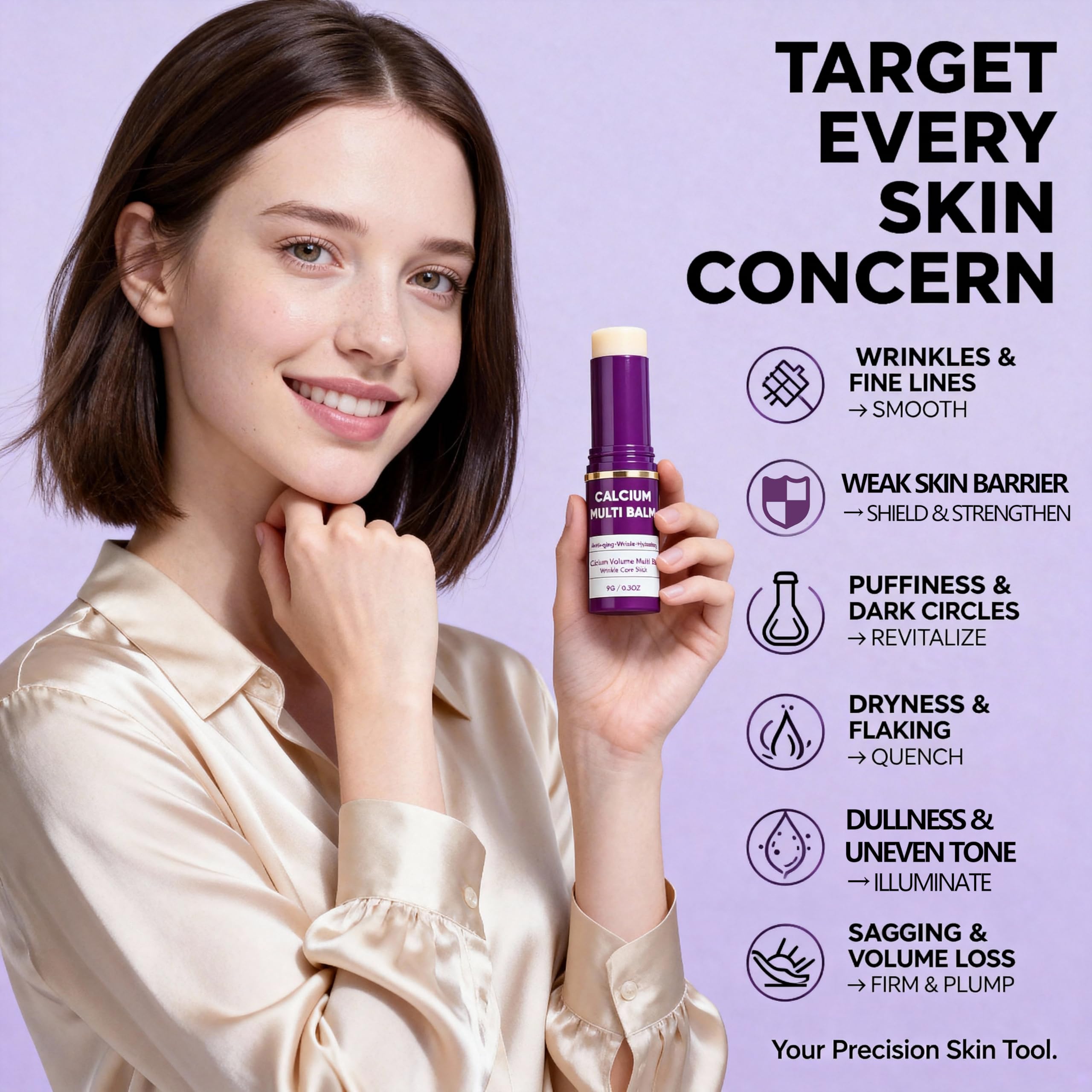 Miracle TQ balm used around eyes and neck for targeted care.