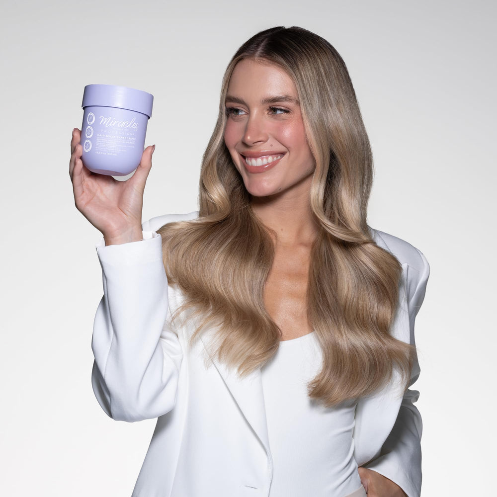 Miracles By Milagros Intensive Repair Hair Mask bottle closeup highlighting bond repair benefits