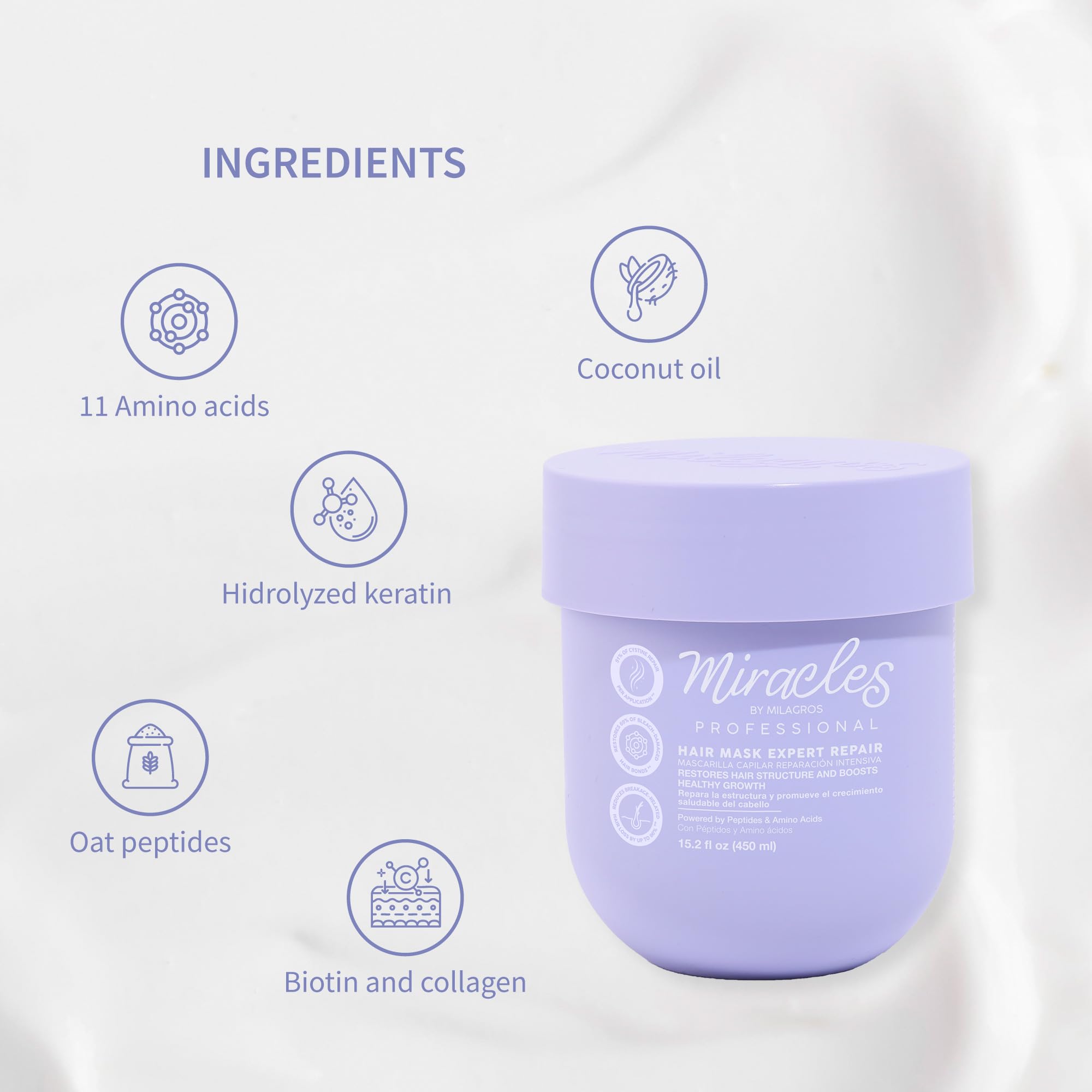 Miracles By Milagros Intensive Repair Hair Mask creamy texture enriched with coconut oil
