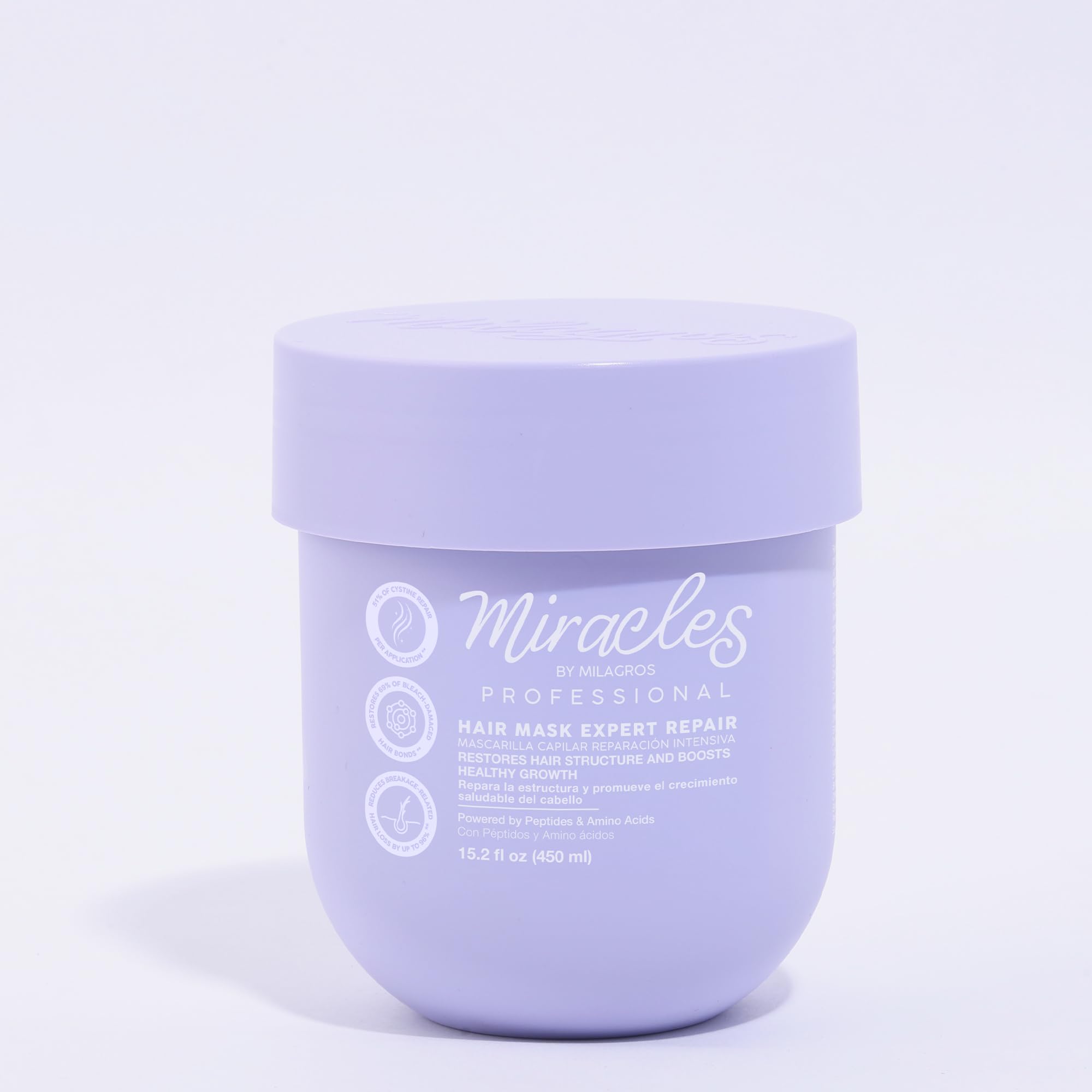Miracles By Milagros Intensive Repair Hair Mask hero shot showing deep hydration for damaged hair