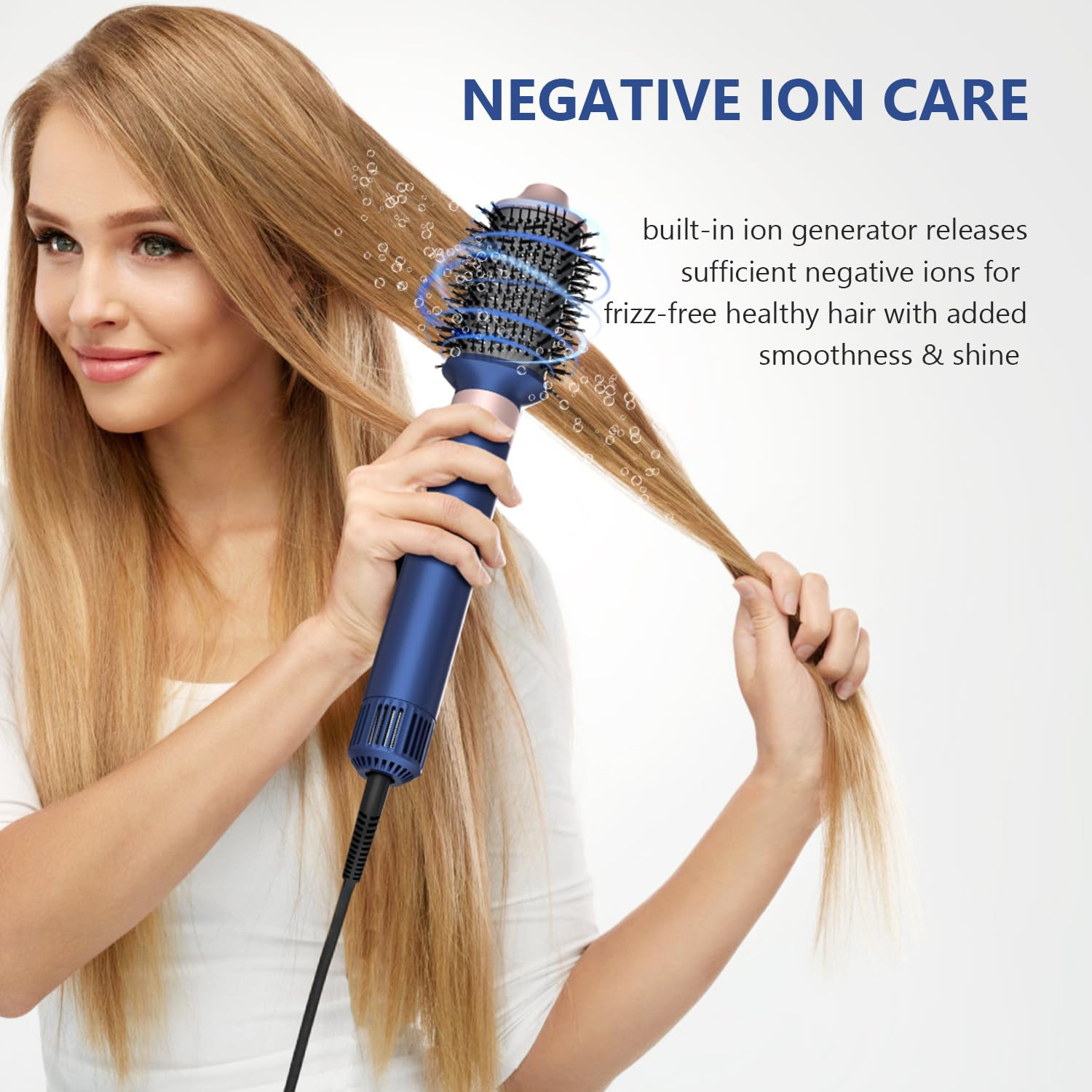 MIRACOMB round brush adds volume with gentle lift at roots.