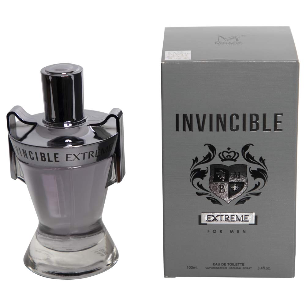 Mirage Brands Invincible Extreme bottle with sleek design for daily confidence