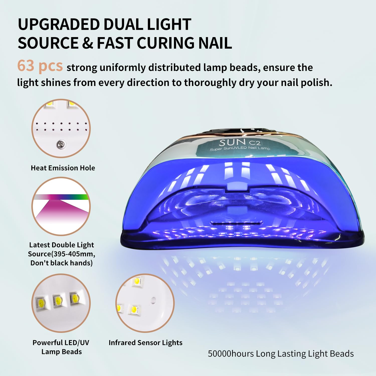 MIRAGE LAYON UV Nail Lamp with timer settings tailored to gel needs
