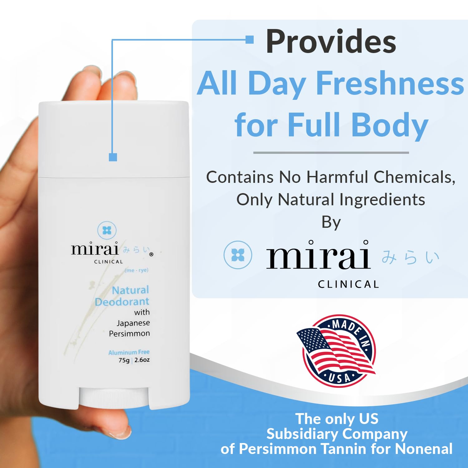 Mirai Clinical easy underarms application for quick daily use