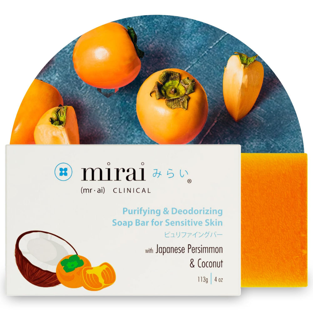 Mirai Persimmon Soap Bar: lather closeup shows deodorizing action