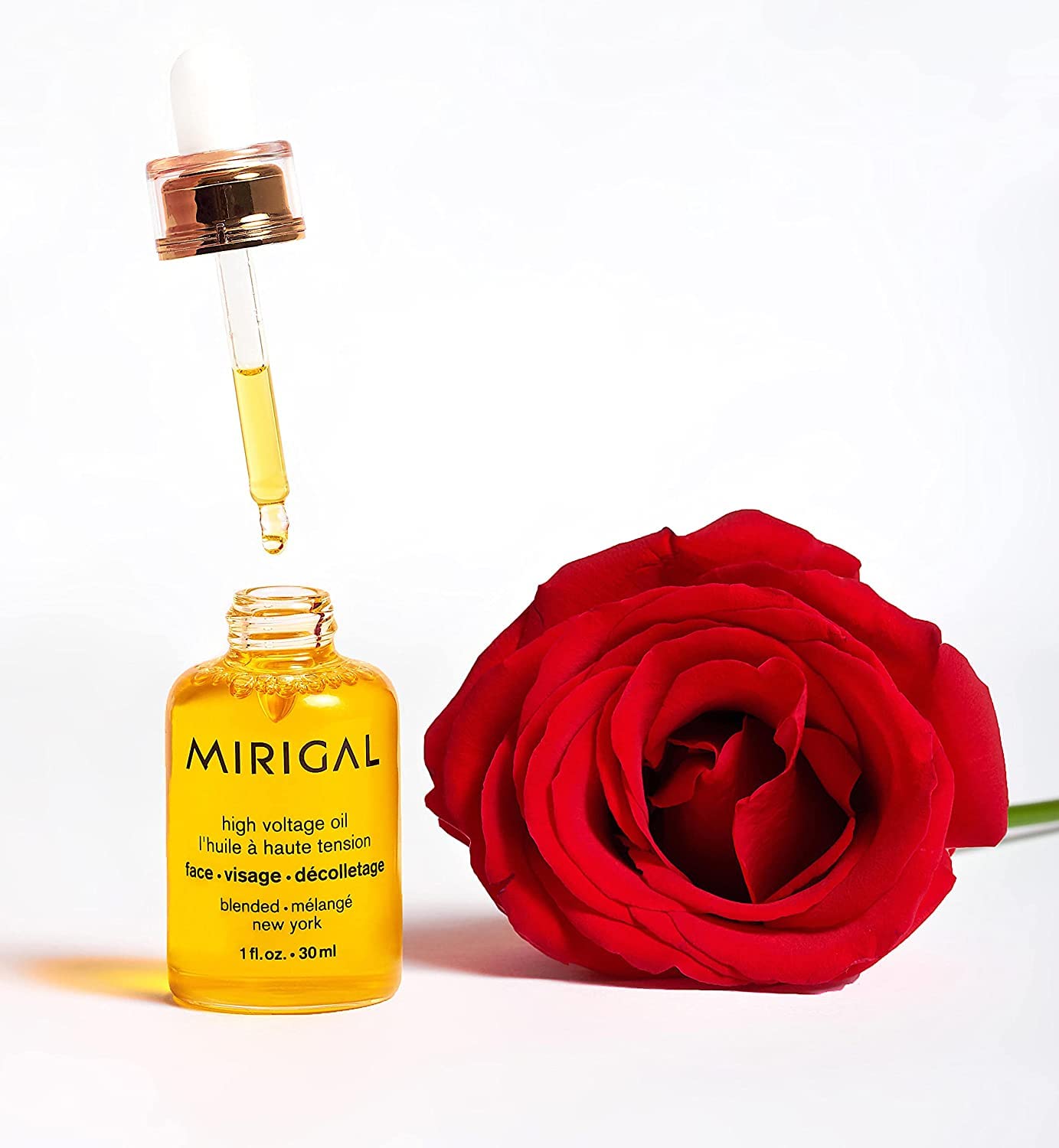Ingredient blend of jojoba, camellia and rose hip oils in MIRIGAL High Voltage Oil