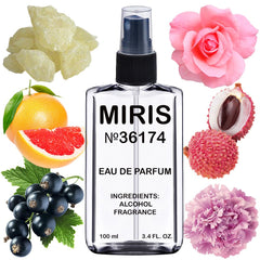 MIRIS No. 36174 bottle front shows premium floral design and fragrance appeal.