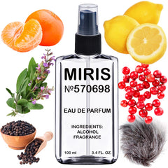 MIRIS No. 570698 bottle front view for daily citrus-spice wear.