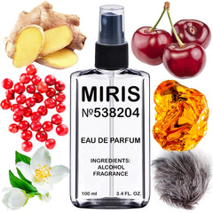 MIRIS Electric Cherry bottle front showing modern unisex fragrance design for daily wear.