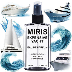 MIRIS Expensive Yacht bottle closeup highlights luxury design and premium oils.