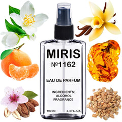 MIRIS No. 1162 bottle front, cinema-inspired fragrance for daily wear.