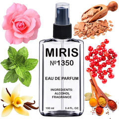 MIRIS No. 1350 bottle pour shows a hint of a long-lasting floral-oriental aroma