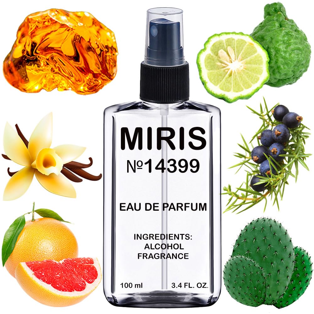MIRIS No. 14399 bottle front view highlights elegant design and long-lasting fragrance.