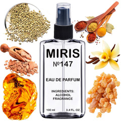 MIRIS No. 147 bottle front view reveals a sleek oriental-spicy vibe.