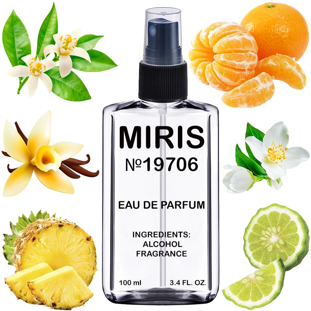 MIRIS No. 19706 bottle pour shows the airy floral-fruity scent for the skin