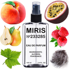 MIRIS No. 233285 Kirke-inspired bottle front view for versatile unisex fragrance, daily wear.