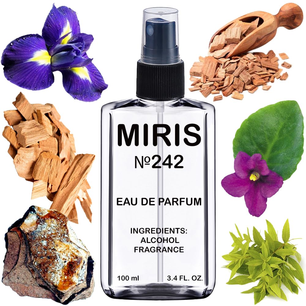 MIRIS No. 242 bottle featuring Green Irish Tweed-inspired packaging for a lasting impression