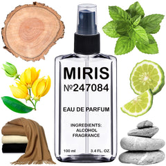 MIRIS No. 247084 bottle pour hints at a long-lasting woody aroma