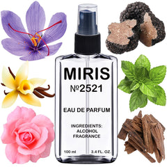 MIRIS No 2521 bottle spray showcases premium fragrance with long-lasting presence.