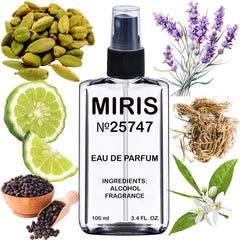 MIRIS No. 25747 bottle shot showing icon-inspired design and premium scent.