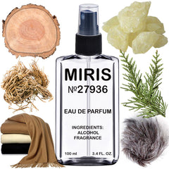 MIRIS No. 27936 bottle front view highlighting premium woody musk aroma