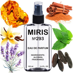 MIRIS No. 293 bottle close-up highlighting premium perfume quality