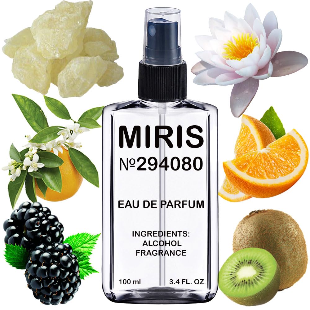 MIRIS No. 294080 bottle pour close-up, ideal for all-day floral-fruity wear.