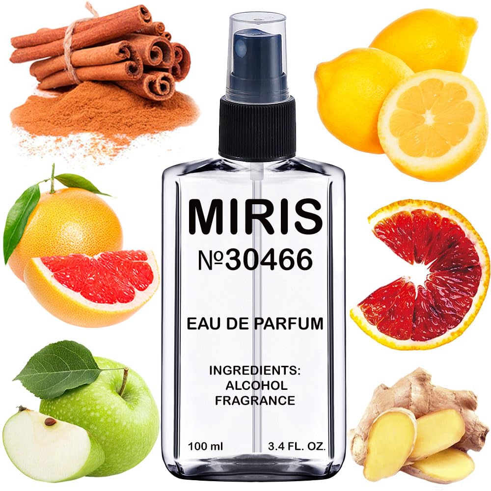 MIRIS No. 30466 bottle front highlights woody-spicy scent for everyday confidence