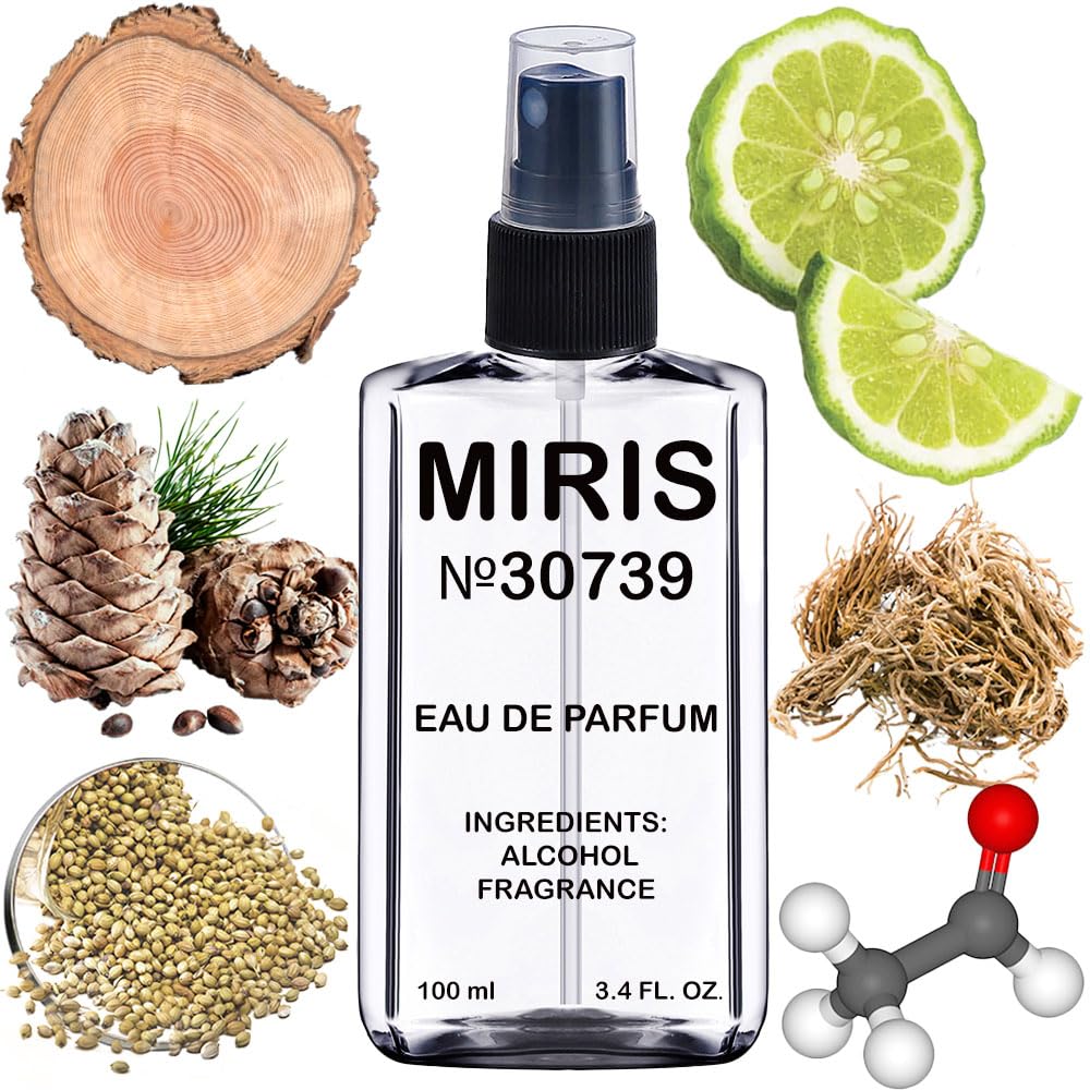 MIRIS No. 30739 bottle front view, ideal for everyday woody fragrance