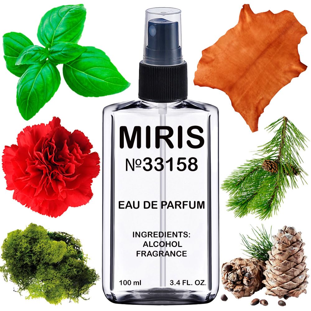 MIRIS No 33158 bottle front showing elegant masculine scent promise